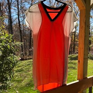 Rebecca Minkoff Jenner Dress Color Rhubarb Dress 100% Silk